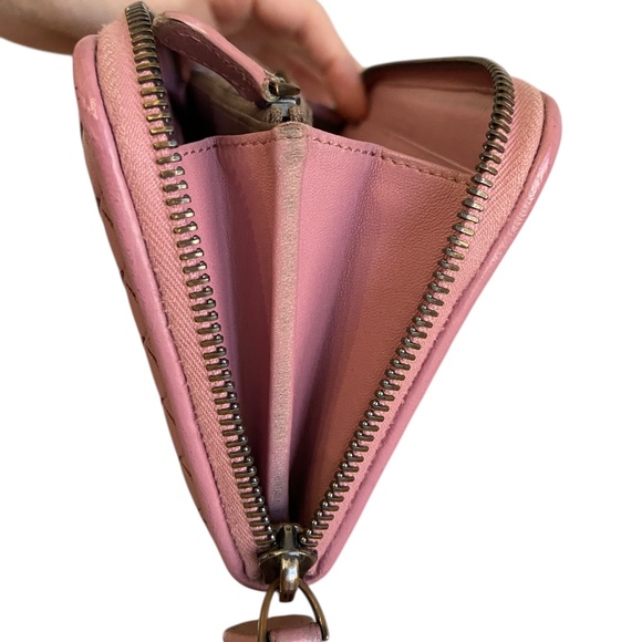 Authentic Bottega Veneta Intrecciato Leather Zip-Around Long Wallet - Pink Mauve - Picture 11 of 15
